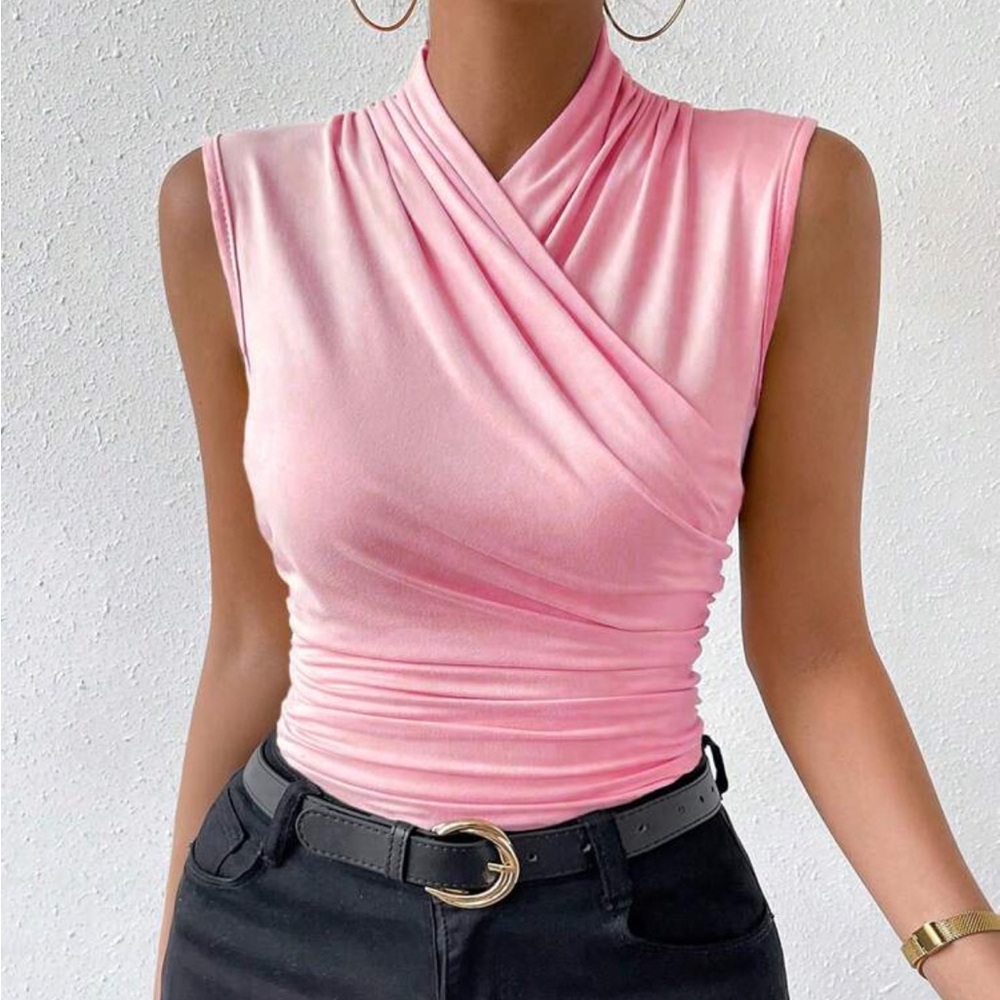 Elegant Pink Sleeveless Top